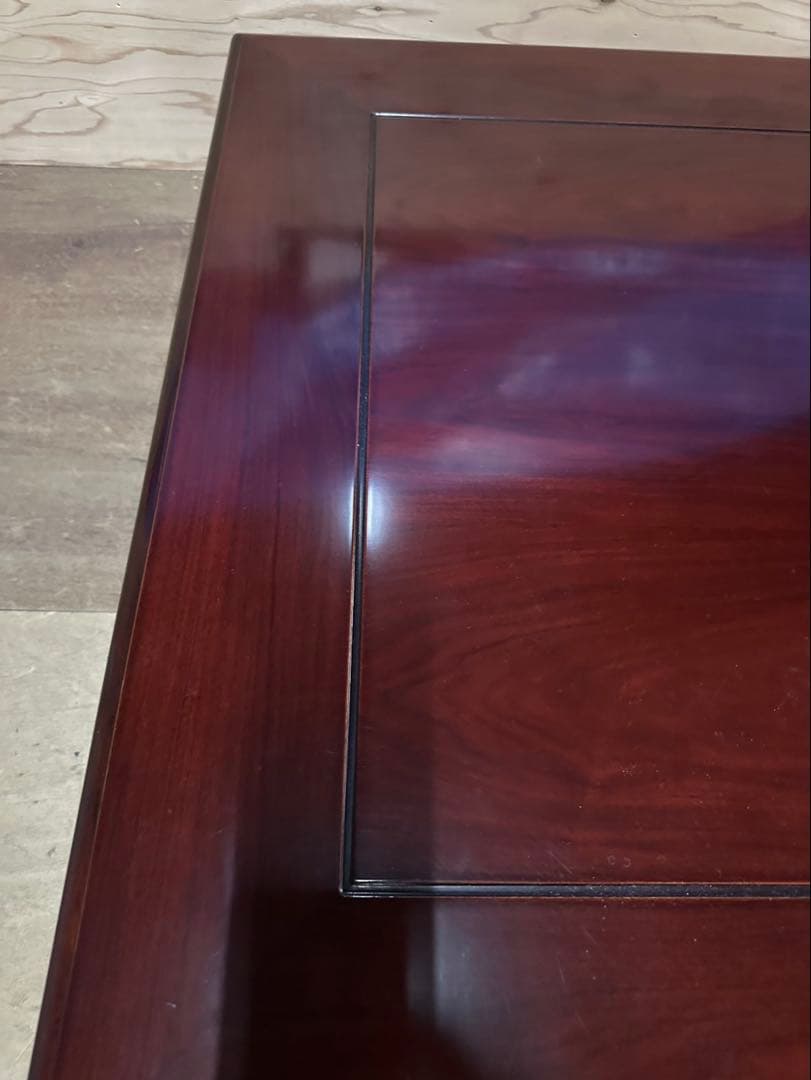 和風 座卓 ローテーブル 120×90cm 彫刻脚 漆風ブラウン