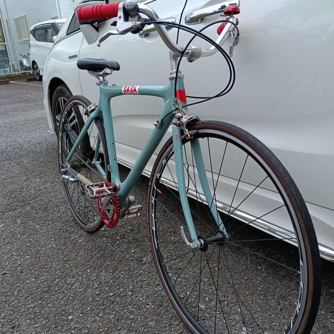カスタム ロードバイク 水色