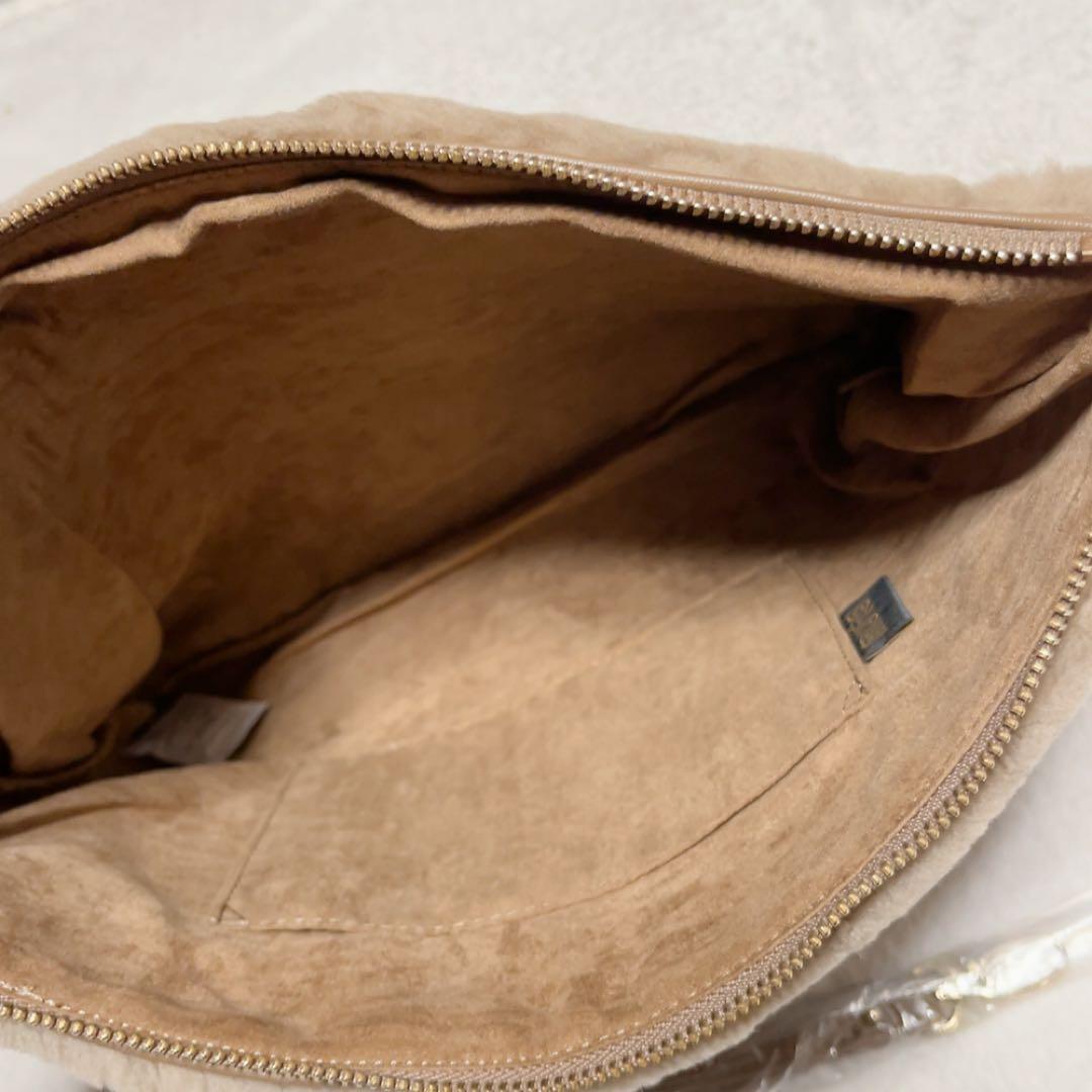 未使用　完売品　ムータ マリン クリアボストンバッグ　ブラウン　ファー　クラッチ