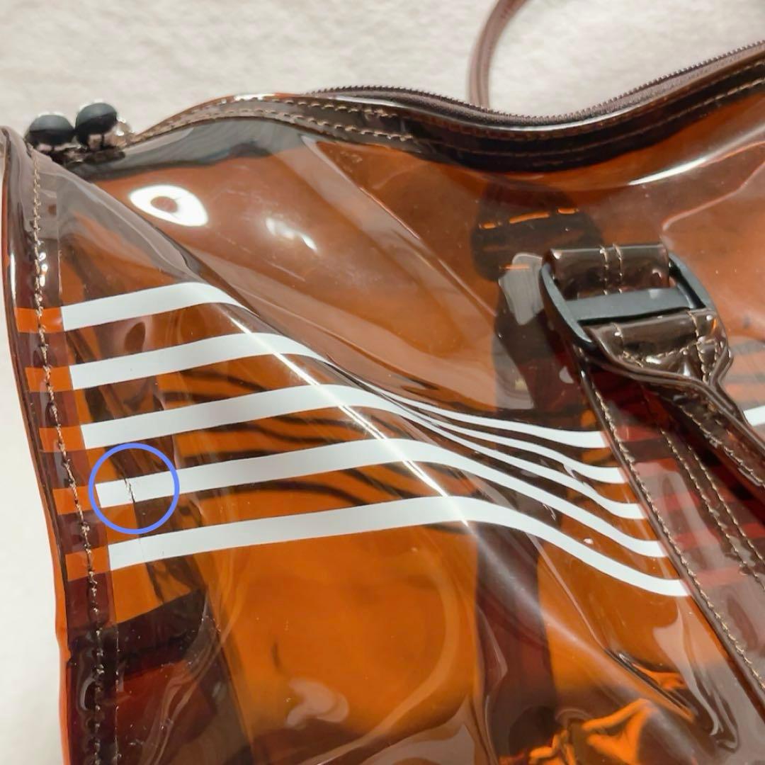 未使用　完売品　ムータ マリン クリアボストンバッグ　ブラウン　ファー　クラッチ