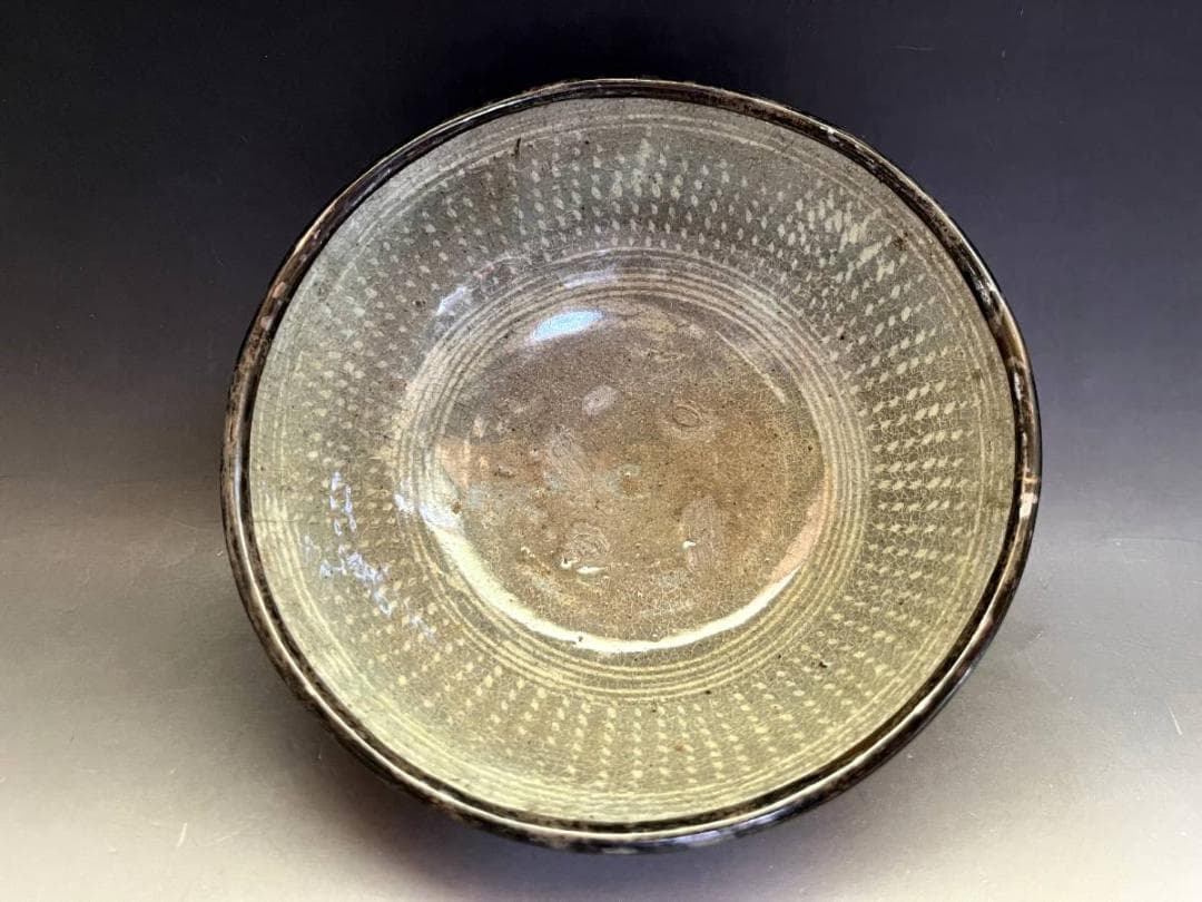 茶碗■三島茶碗 時代物 夏茶碗 仕覆付き(江戸期) 骨董品 お茶の先生所蔵品■