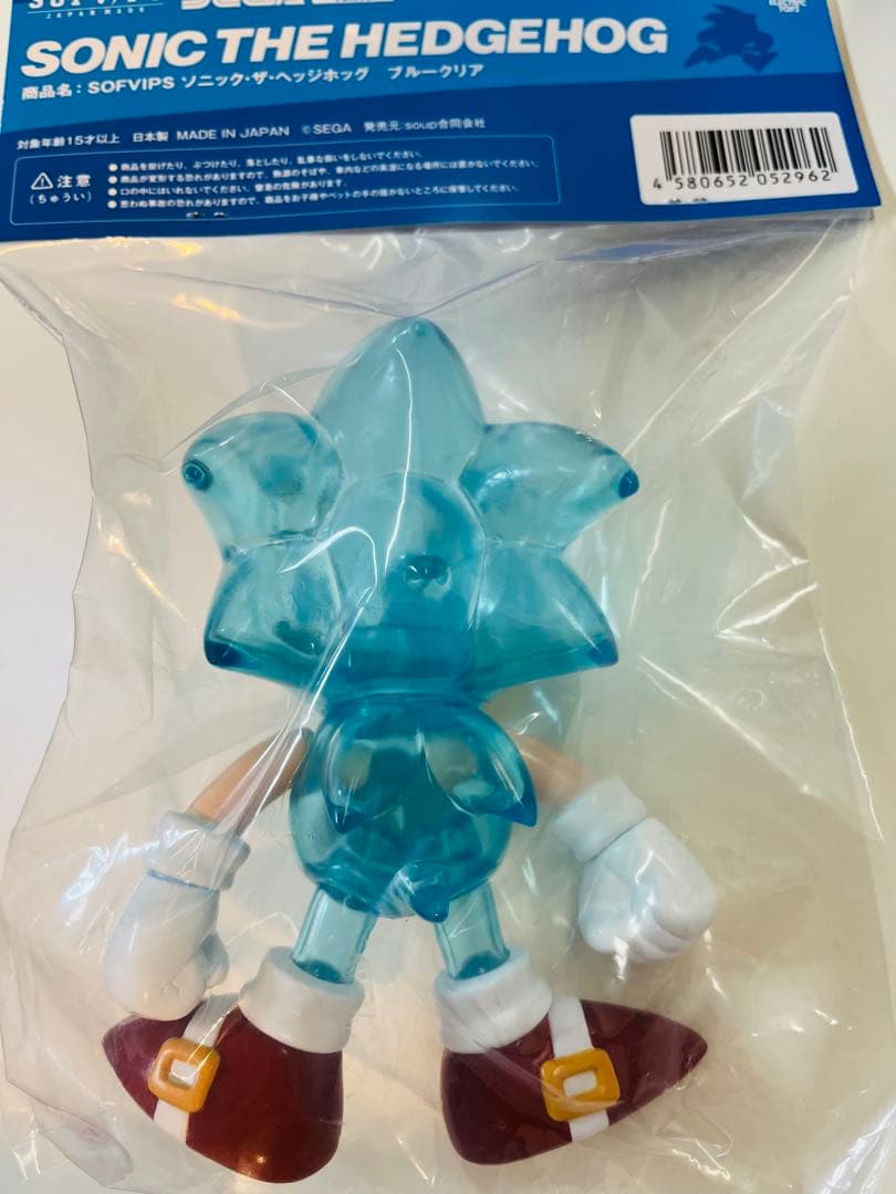 セガ　SOFVIPS ソニックザヘッジホッグ ブルークリア ソフビ フィギュア