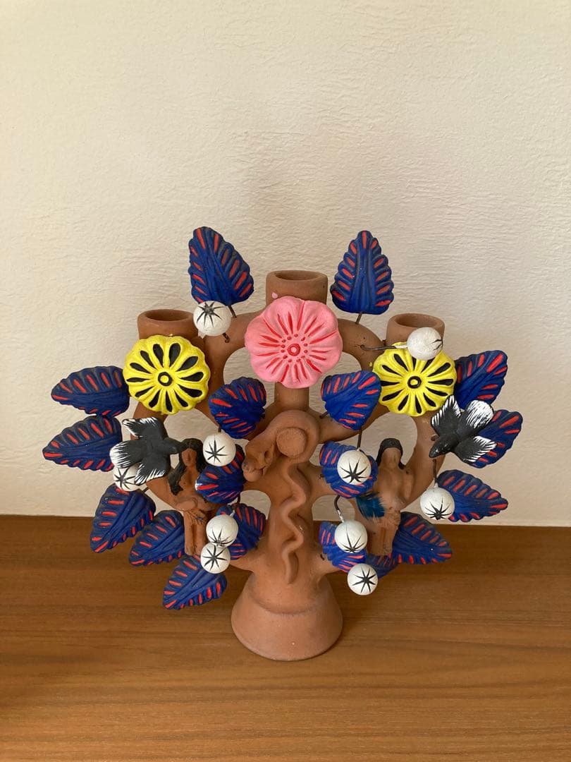 メキシコ 生命の樹 メテペック ツリーオブライフ（ナチュラル&カラー）29cm