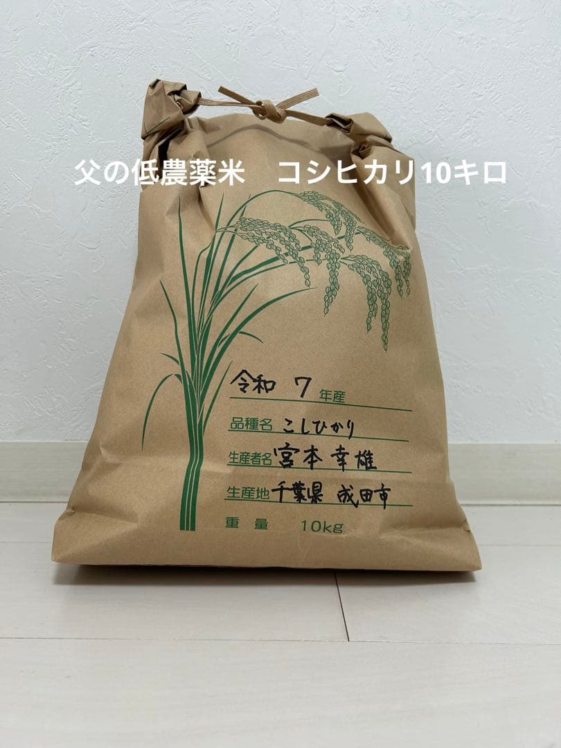 父の安全安心低農薬米こしひかり 10kg 千葉県成田市産