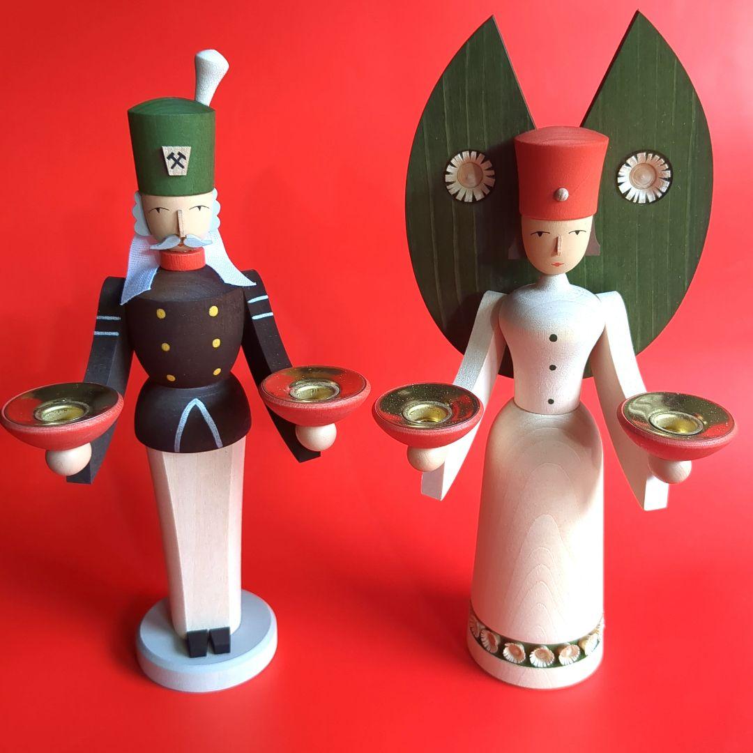 Wolfgang Braun 天使と鉱夫 （小）ナチュラル キャンドルスタンド