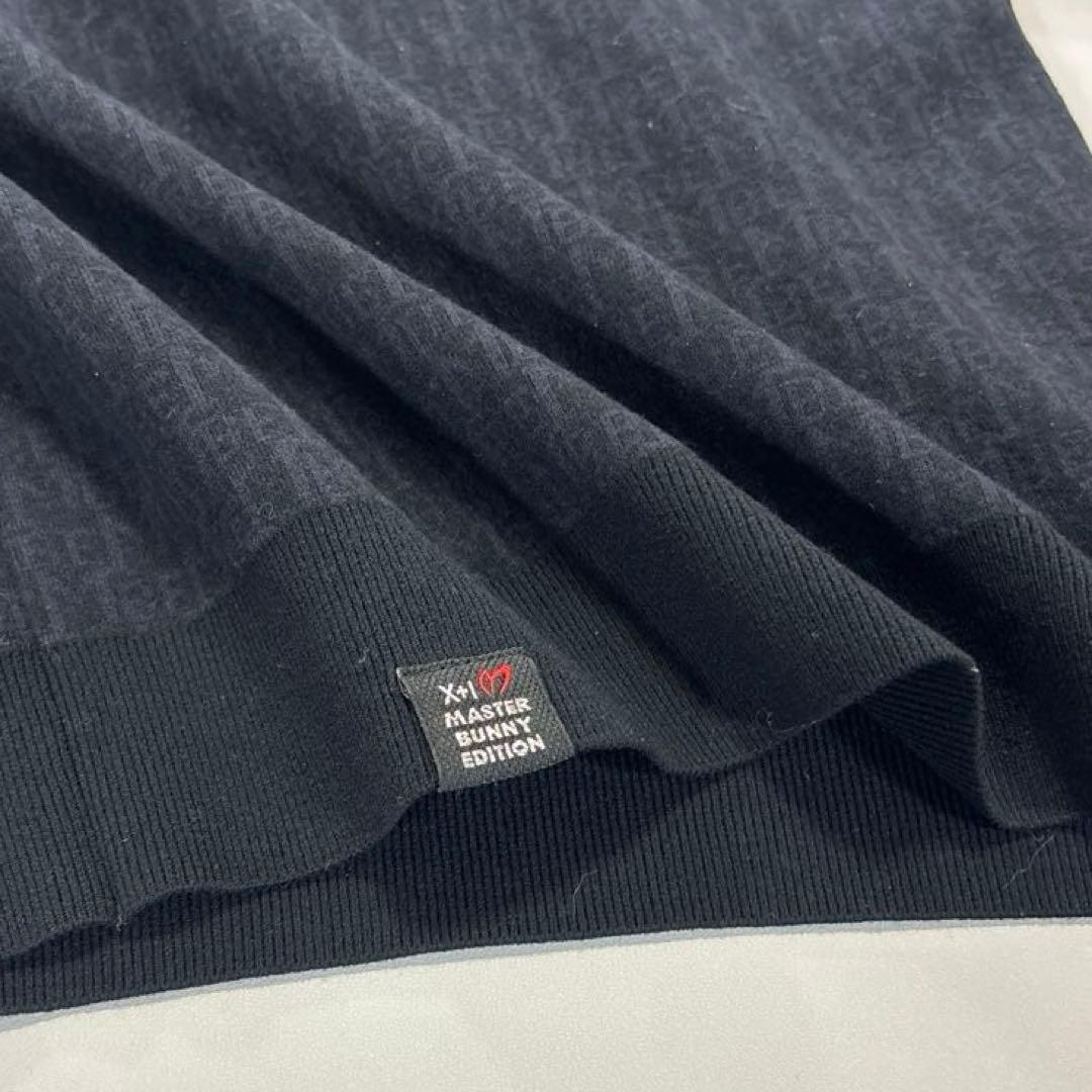 マスターバニーエディション　ニットセーター　ウール混　総柄　ブラック　0/S