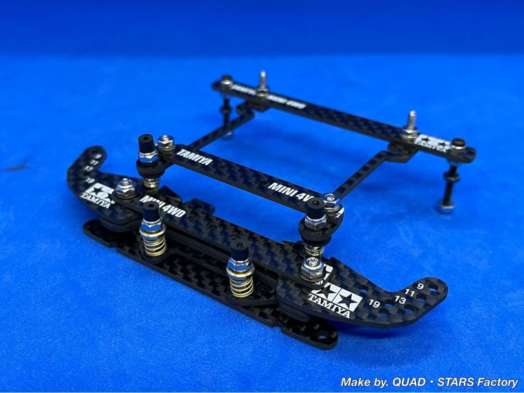 【ミニ四駆・MS用】2軸ATピボットバンパー＋フロント提灯　フルカーボン