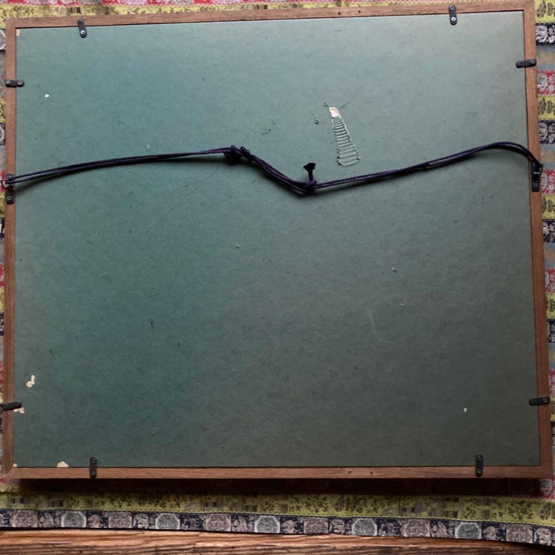 水彩画　作者不詳　橋のある風景(仮題) 額48×55絵29×35cm ￼