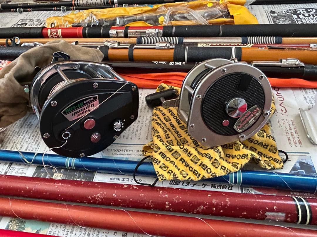 釣竿、リール、仕掛け、籠等