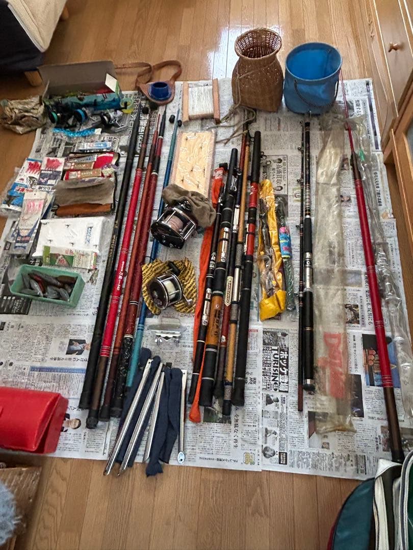 釣竿、リール、仕掛け、籠等