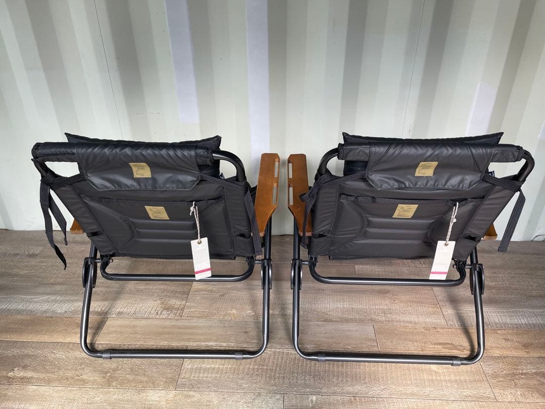 AS2OVリクライニングローバーチェア マルチクッション付　ブラック　2脚セット