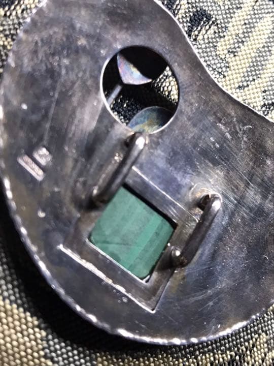 作家もの　大きな一点物帯留特集　純銀と縞瑪瑙　浮かせ彫り　ボタニカル