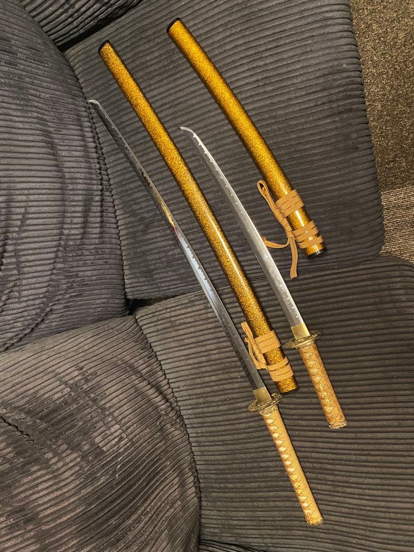 日本刀 模造刀 2本セット 金色