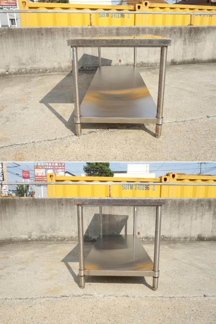 【中古】M▽業務用 厨房 作業台 棚 ステンレス コンロ台 (Fe1828)