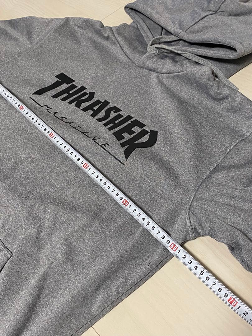 L】高性能 撥水パーカー THRASHER グレー フーディ