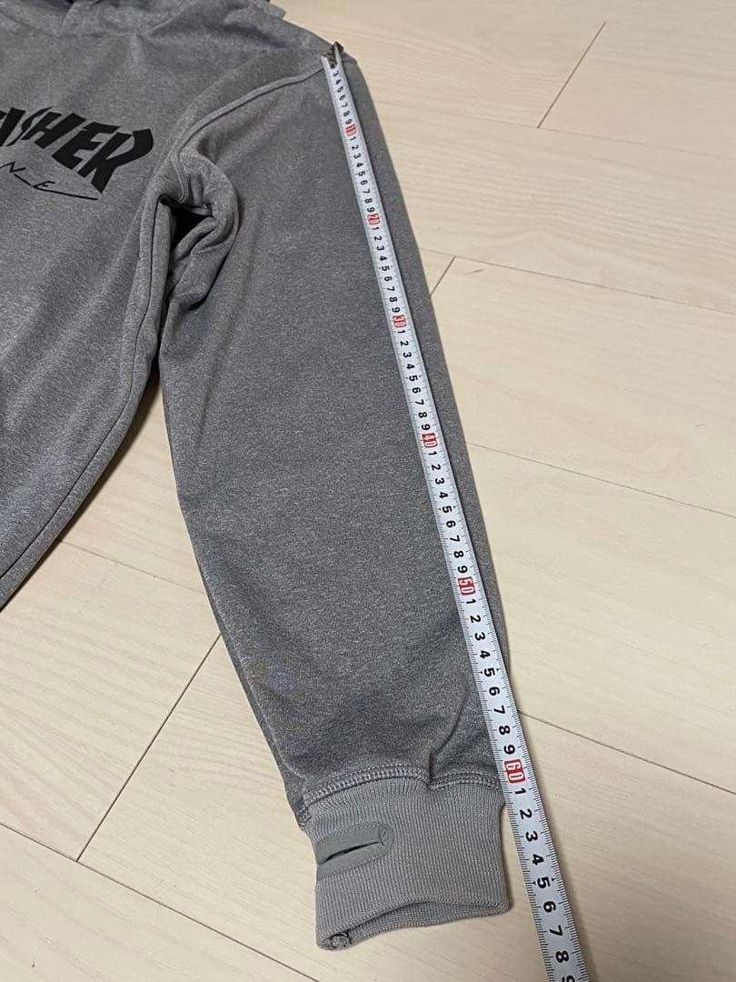 L】高性能 撥水パーカー THRASHER グレー フーディ