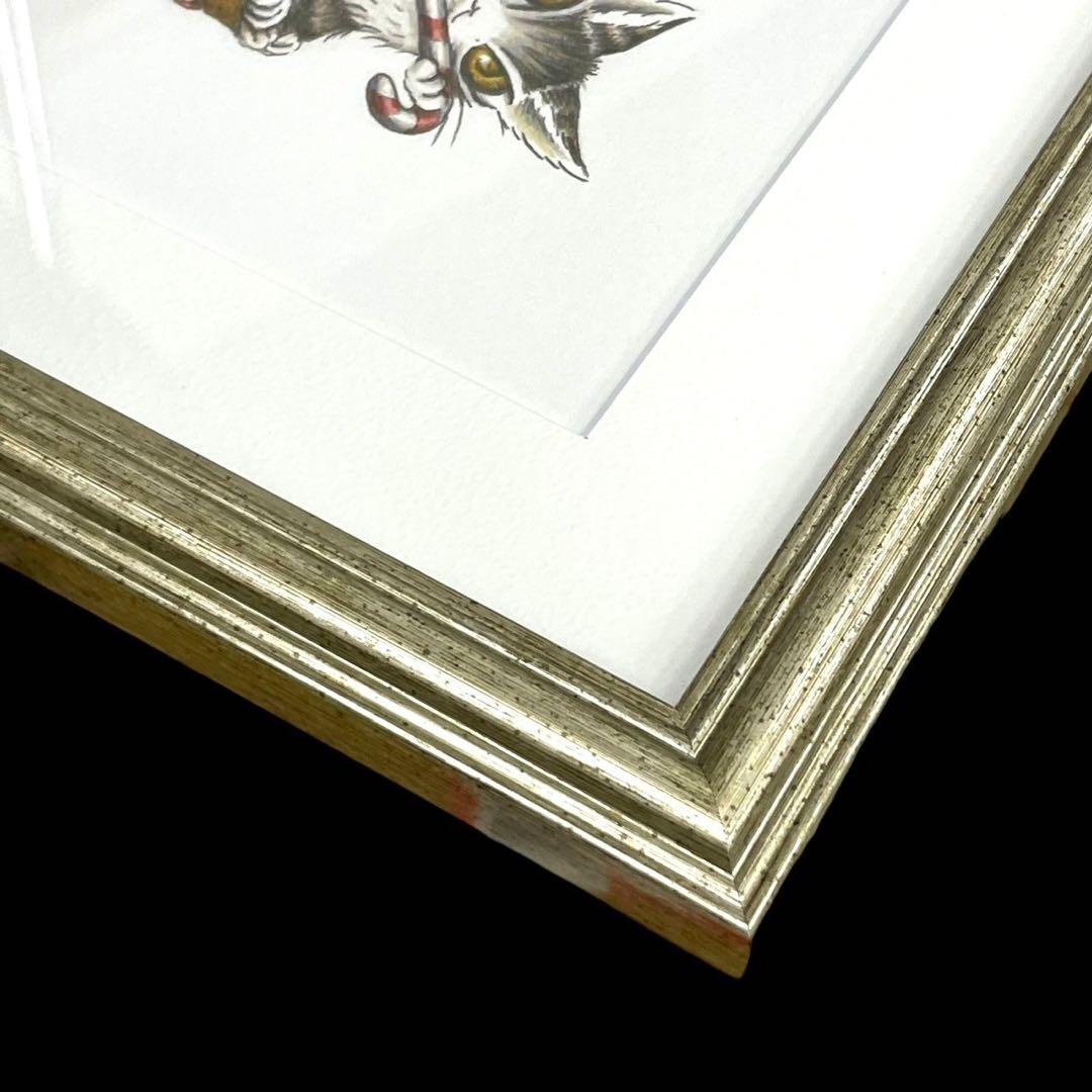 美品　ダヤン　池田あきこ　絵画　額入り　180/200　サイン入り