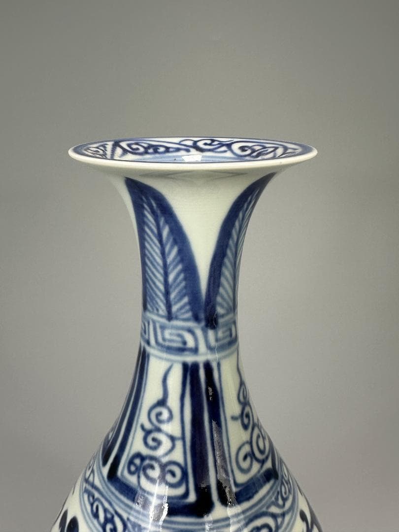 青花鳳凰文花瓶　染付花瓶　花器　華道具　花入　唐物