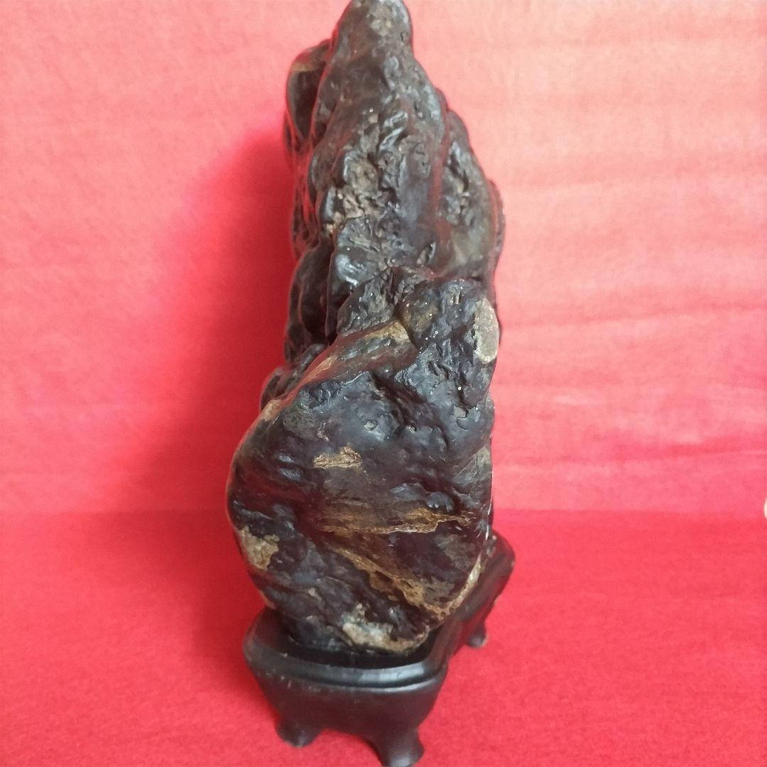 うぶ出し 水石 天然石 鑑賞石 自然石 木製専用台座付き うぶ出し 品評会