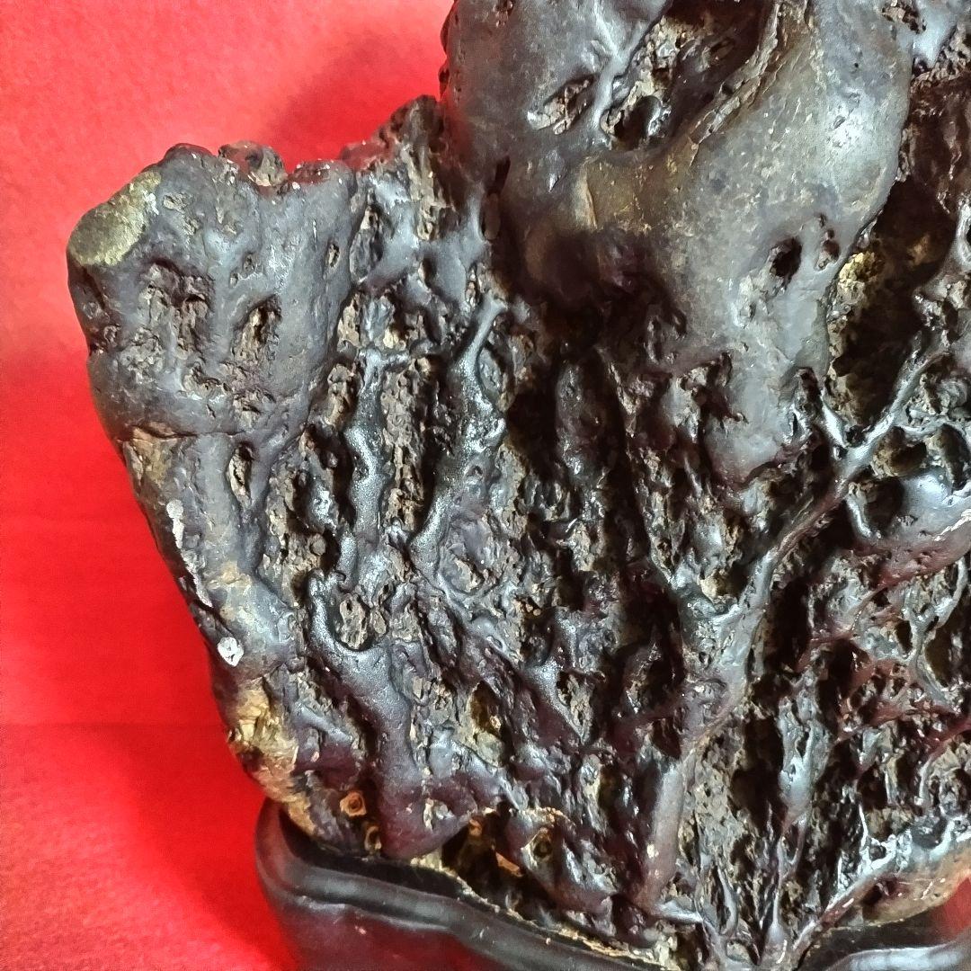 うぶ出し 水石 天然石 鑑賞石 自然石 木製専用台座付き うぶ出し 品評会