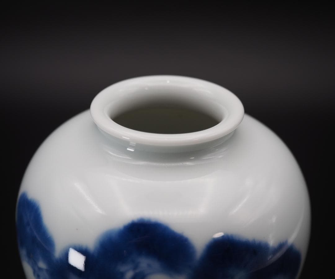 真葛香山 宮川香山 青華老松図 花瓶