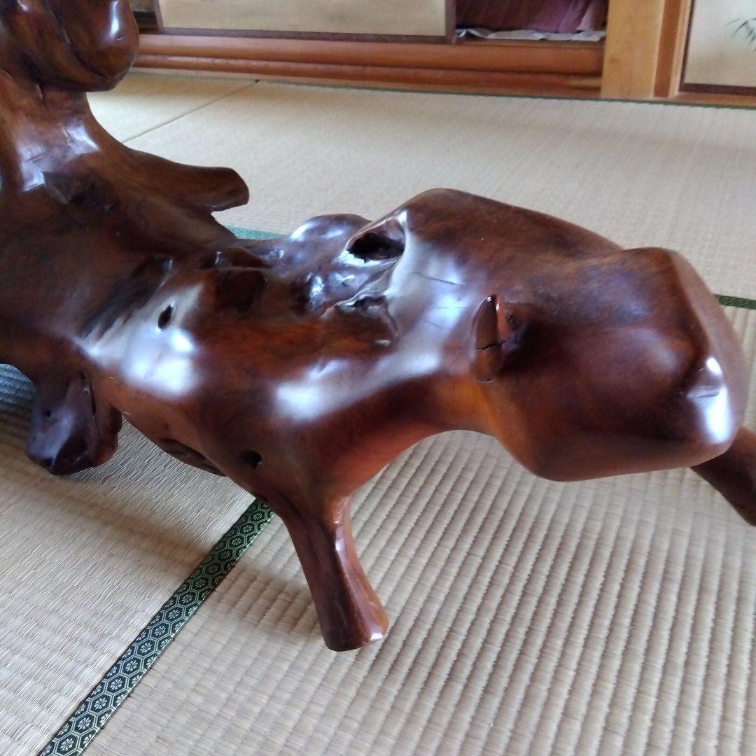 【対馬の欅木手彫り】銘木欅木彫りオブジェ天然椿油仕上げ【断捨離価格】