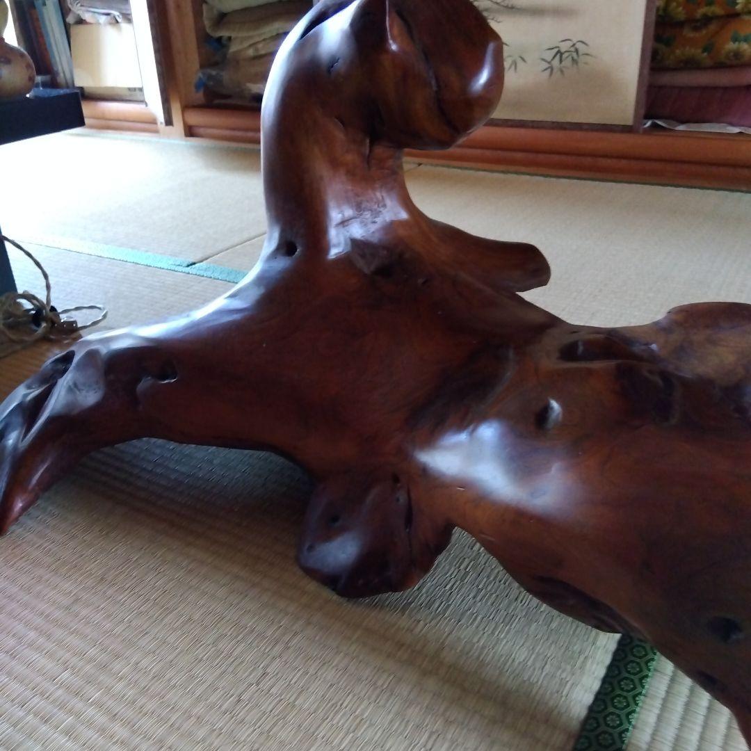 【対馬の欅木手彫り】銘木欅木彫りオブジェ天然椿油仕上げ【断捨離価格】