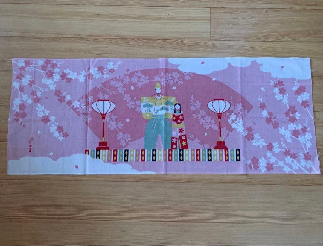 cinna……•*¨*•.¸手ぬぐい ひな祭り トート 黒 まとめ割り