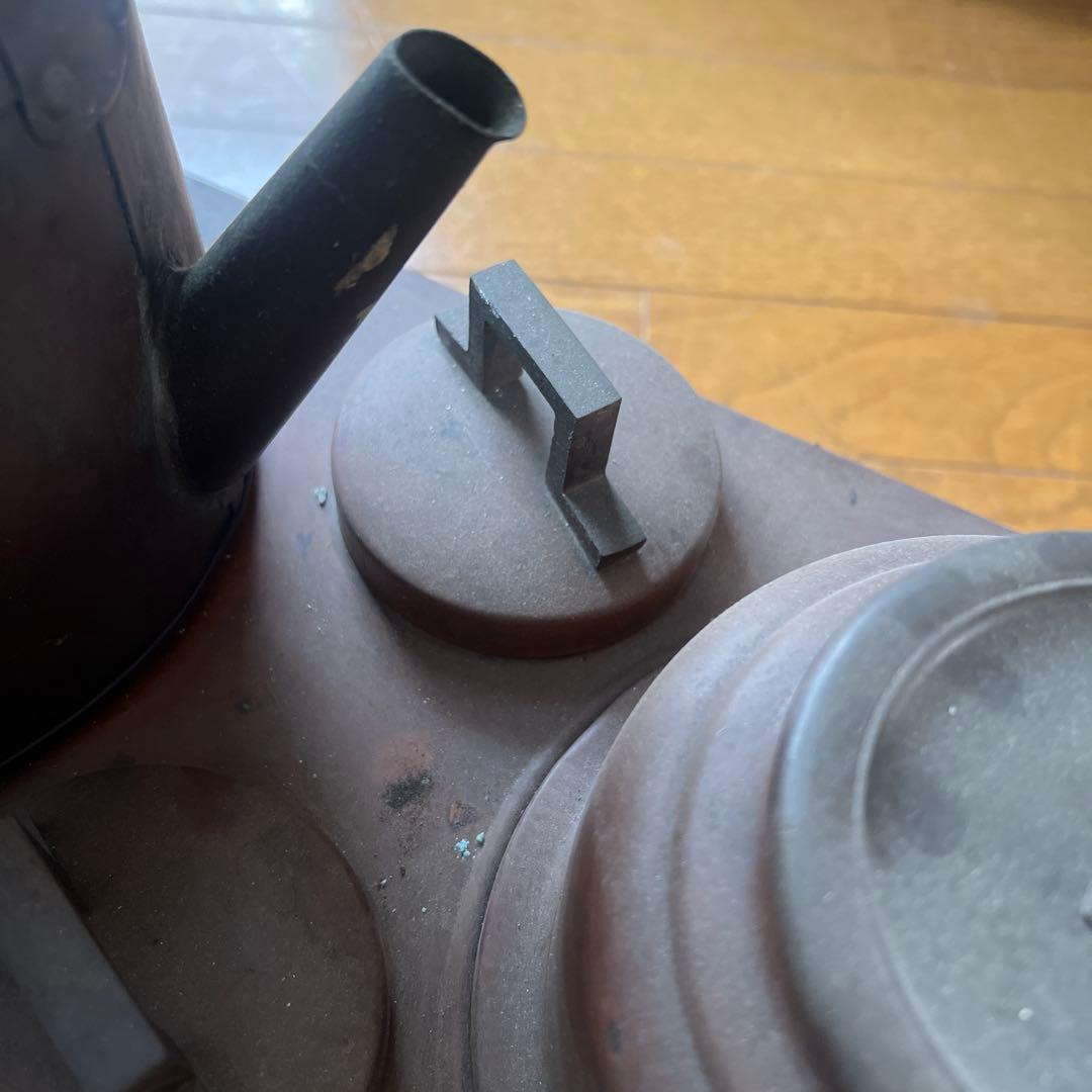 燗銅壺 酒燗器 熱燗器 古銅酒燗器 時代物 銅製 酒器 五徳 火鉢 長火鉢