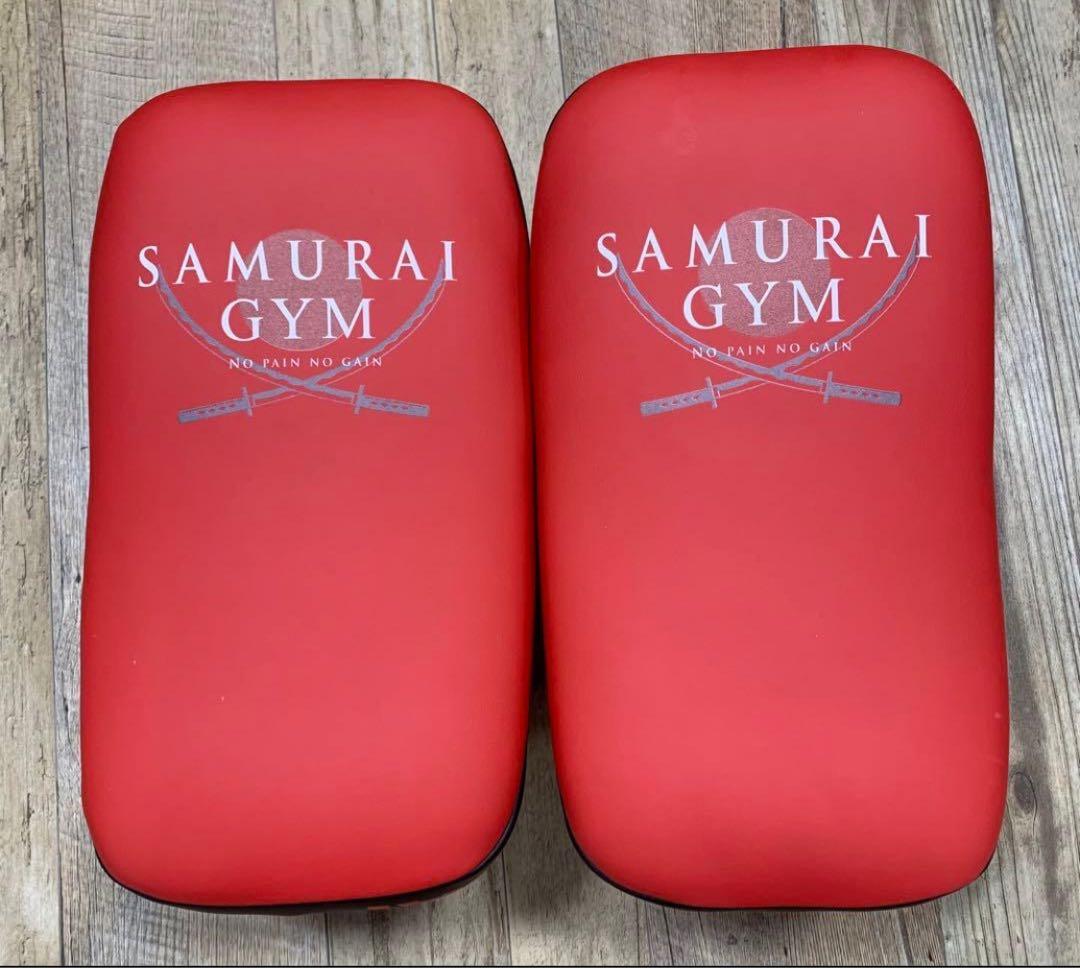 SAMURAI GYM キックミット 新品 レッド/ブラック本草