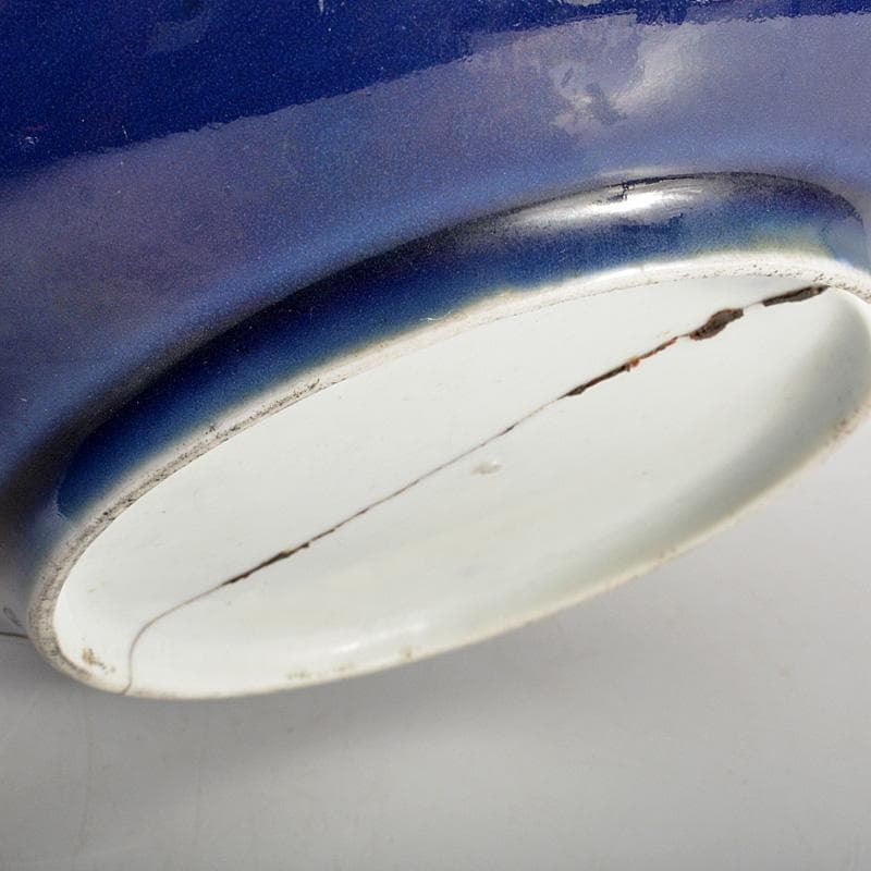 伊万里焼　古伊万里　染付　花文鉢　金継ぎ直し　桐箱付　V　R5888