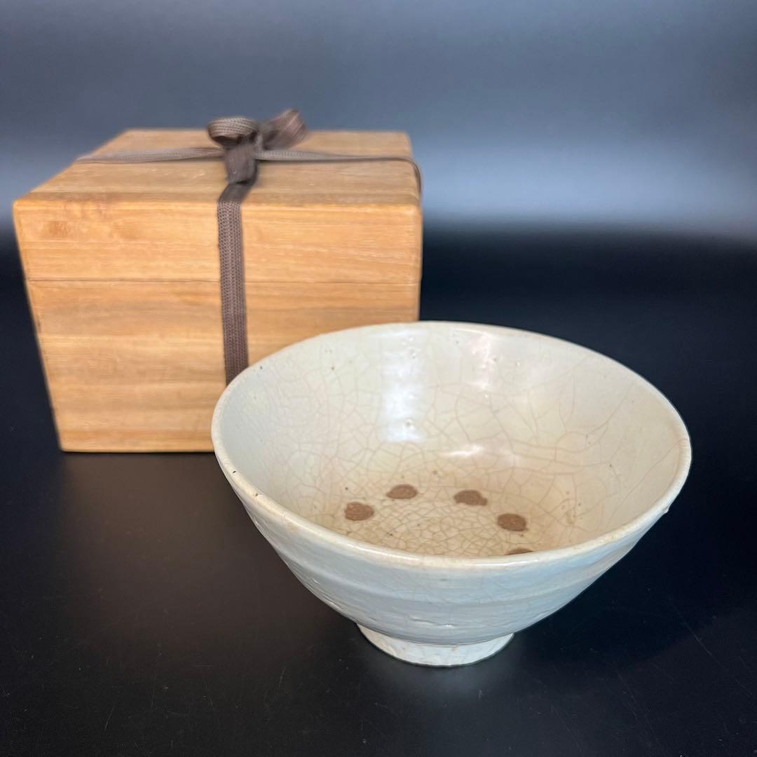 ◎古美術 庵々◎李朝 白磁 茶碗 共箱付◎韓国 李氏朝鮮時代 古陶磁 骨董古美術