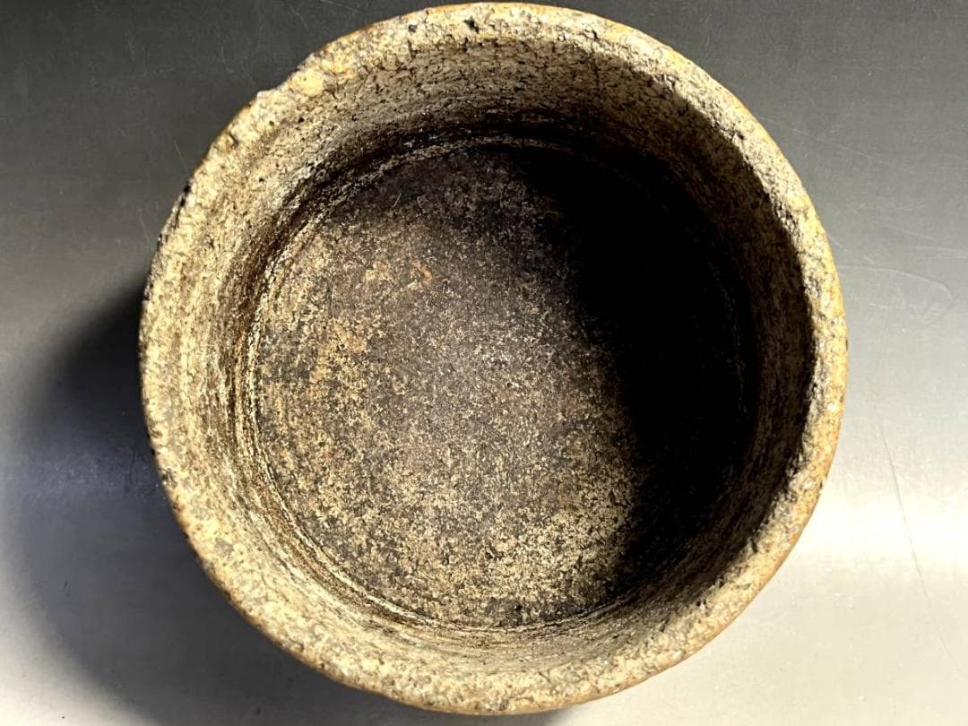 建水■素焼き古建水 小會 石はぜ お茶道具 溢し 茶器 古美術 時代物 骨董品■