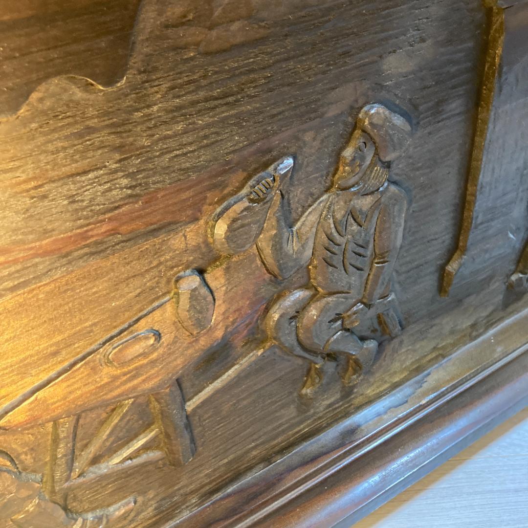 木製トランク　アンティーク調 ヴィンテージ トランクチェスト 宝箱　昭和レトロ