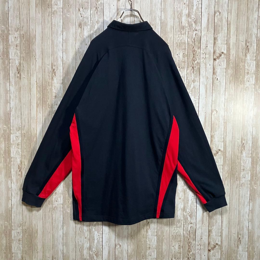 659【90s-00s】NIKE イングランド代表　ラガーシャツ　刺繍ロゴ　XL