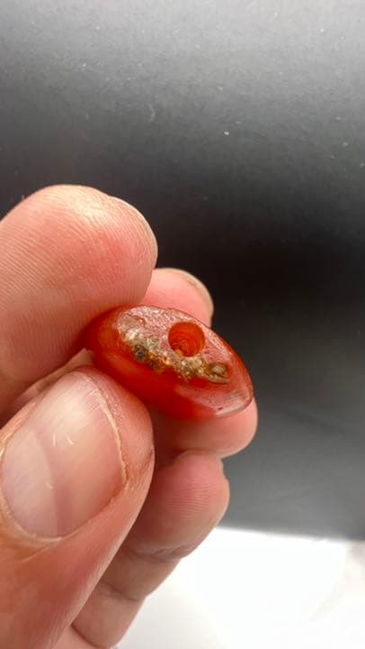 【アンティーク ビーズ】アンティーク カーネリアン ビーズ 21.3mm