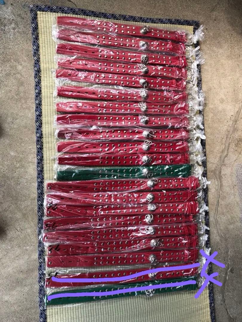 本革製スタッズ付　犬用首輪　渋い首輪　48本セット