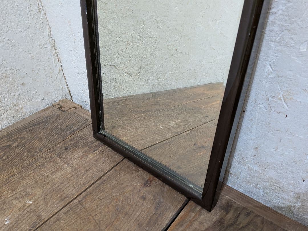 1124 ①アンティーク　大正浪漫　ウォールミラー　壁掛け式　鏡　姿見　レトロ