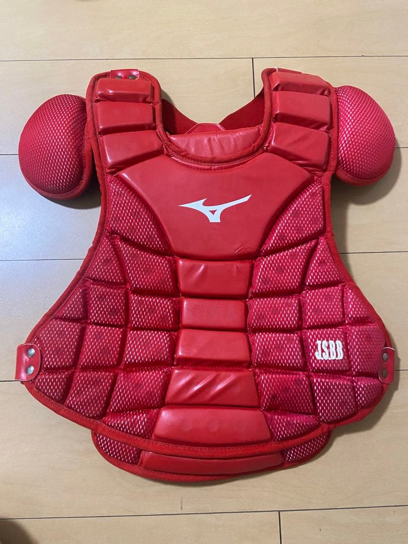 【夏キャンペーン大幅値下げ中】Mizuno キャッチャー防具フルセット　レッド