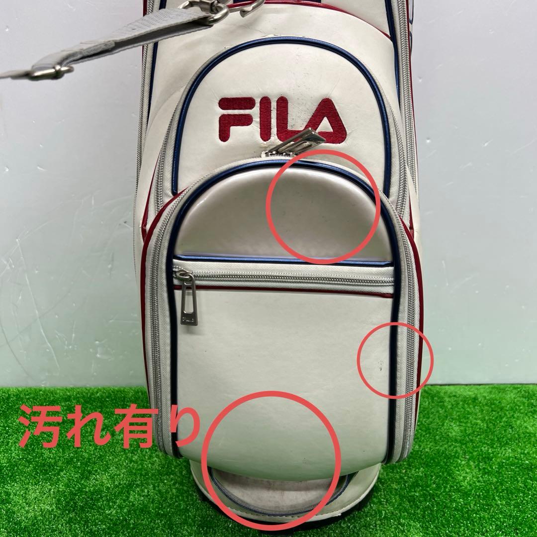 フィラ　FILA キャディバッグ　7インチ　ゴルフ　中古品　ホワイト　レッド