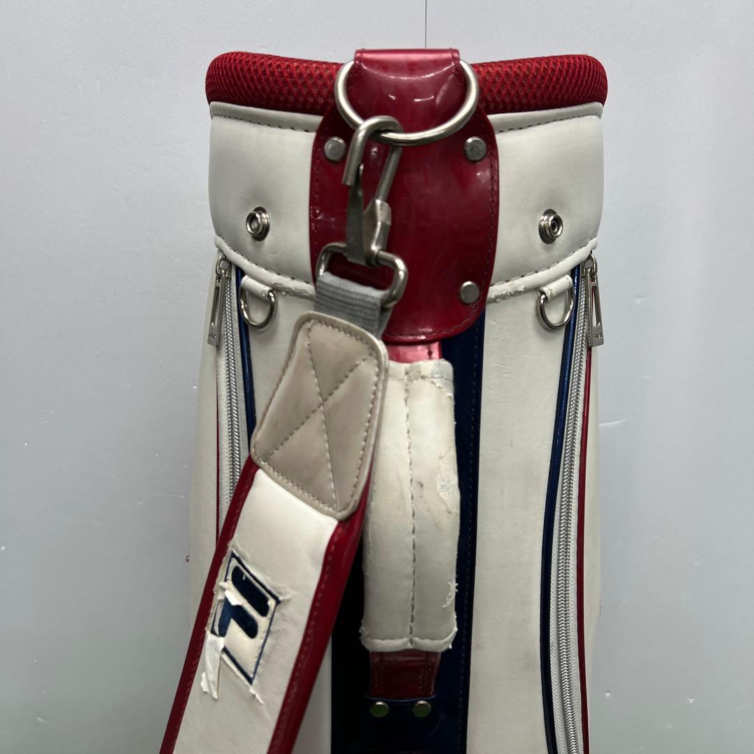 フィラ　FILA キャディバッグ　7インチ　ゴルフ　中古品　ホワイト　レッド