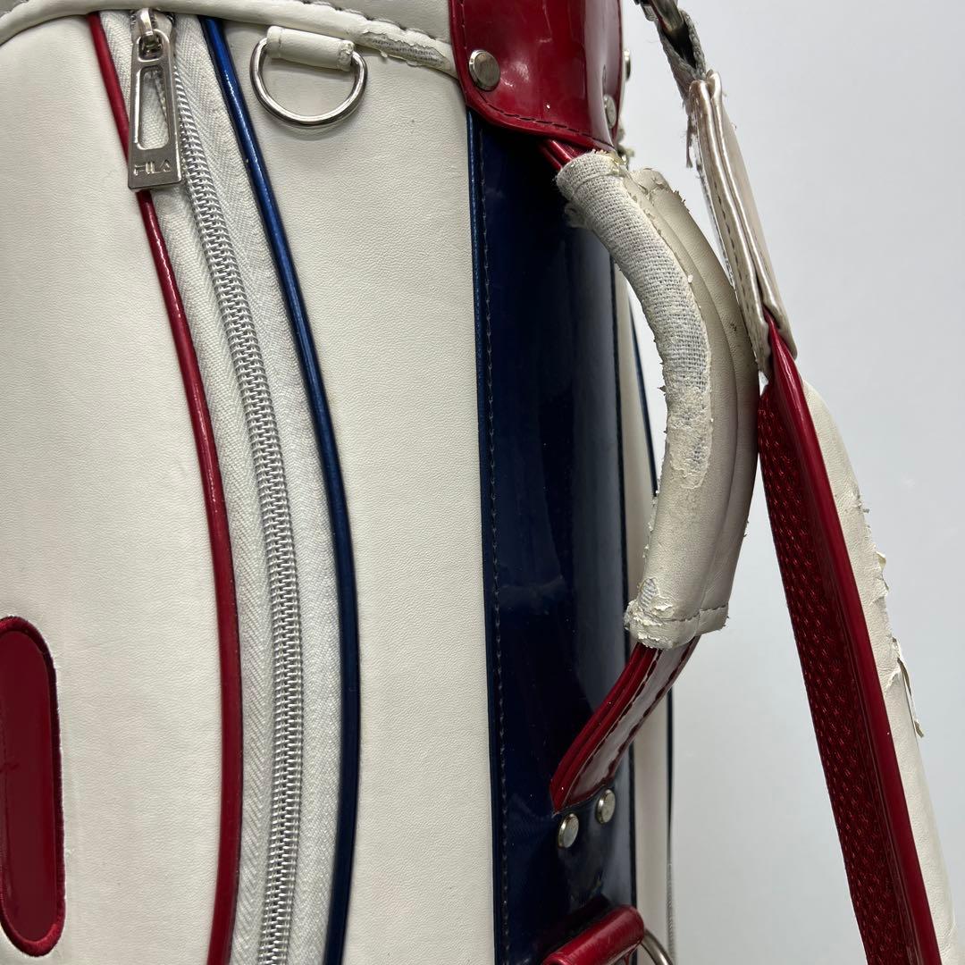 フィラ　FILA キャディバッグ　7インチ　ゴルフ　中古品　ホワイト　レッド