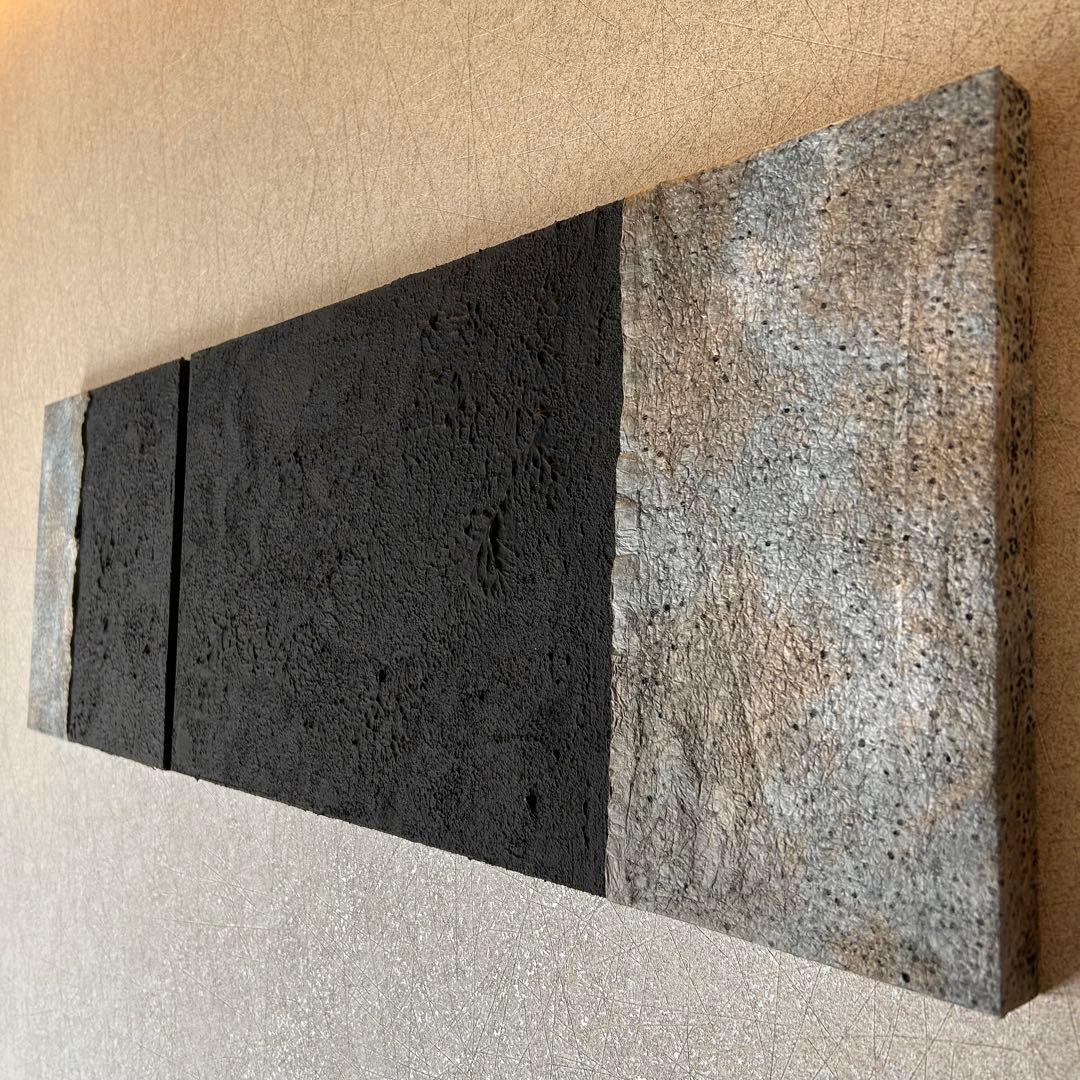 【和紙×漆喰】ファブリックパネル 2枚組 和モダン　アート インテリア　壁掛け