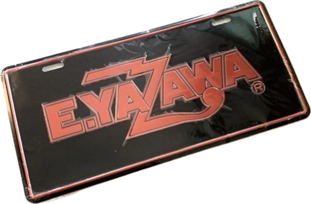 矢沢永吉★E.YAZAWA★ナンバープレート★BLACK/RED★未使用