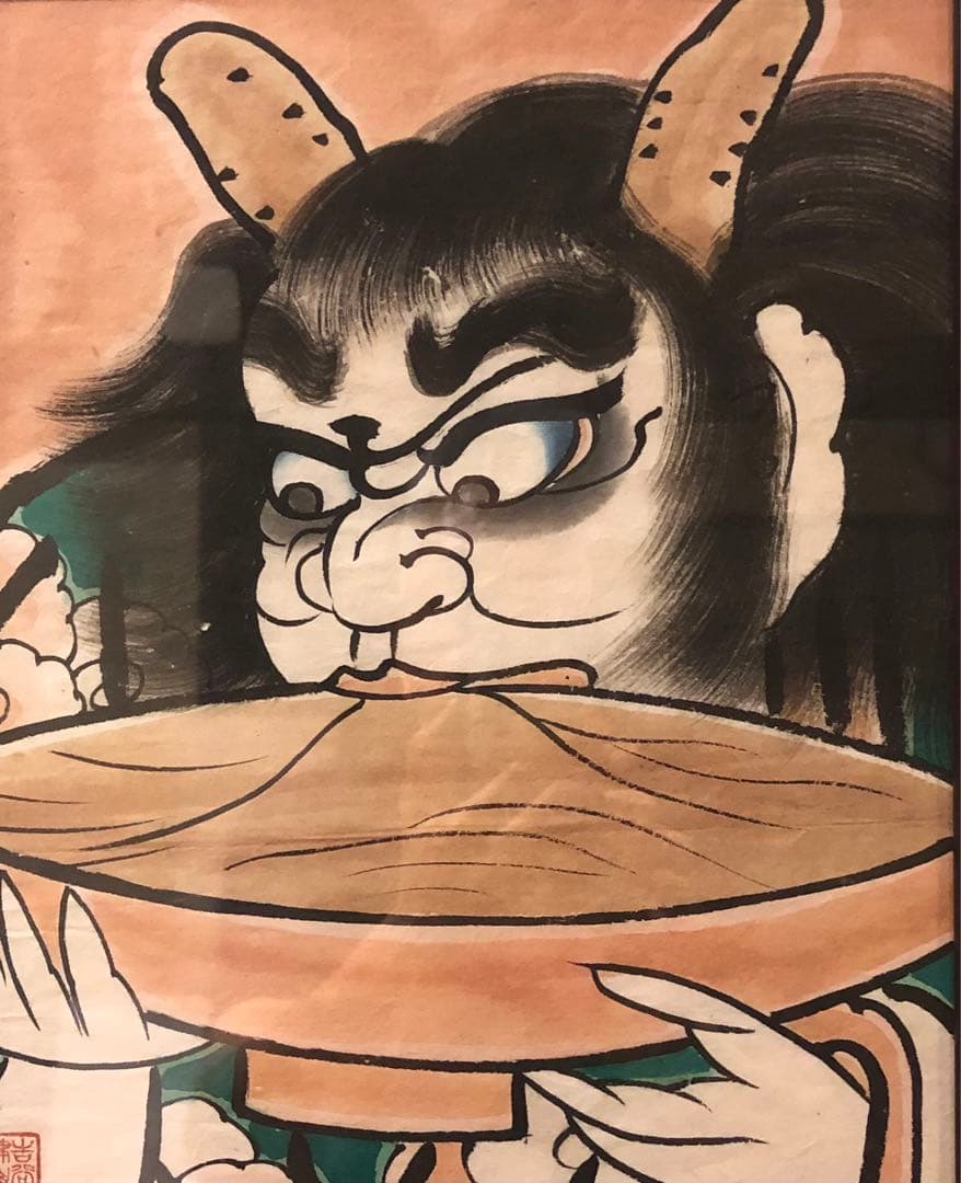 酒呑童子(津軽凧絵　肉筆)