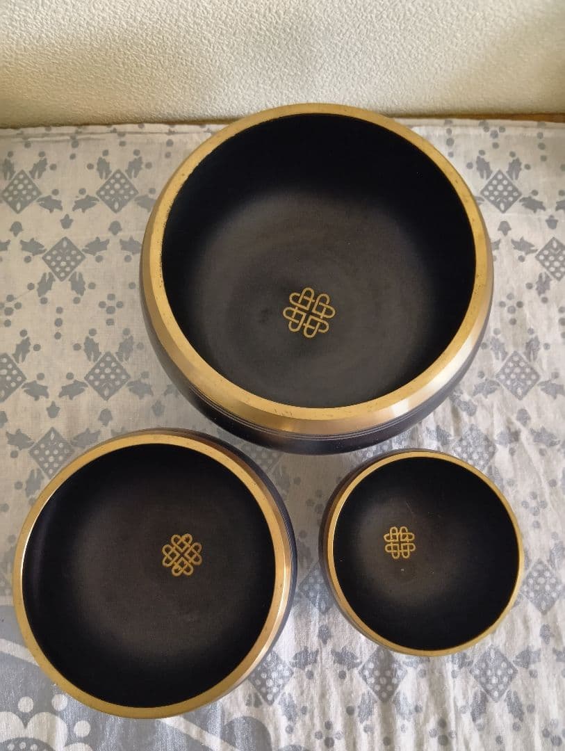 アマナマナ リンボウル黒シリーズ 3個セット　シンギングボウル