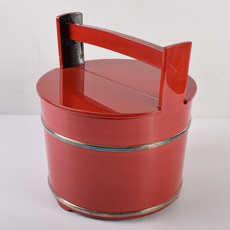 専用　浜木松峰　朱塗銀タガ　手桶水指　堀内宗完(兼中斎)極め箱　VR8538H