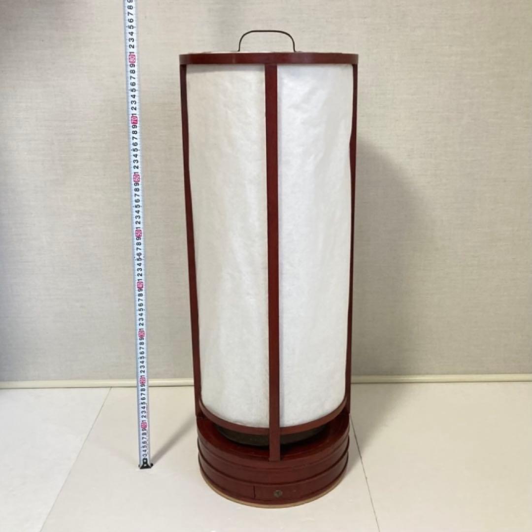 古い置行灯 行燈 ランプ スタンド 照明 木製 漆塗 朱色 大型 和風 レトロ