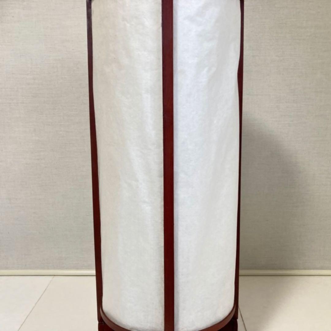 古い置行灯 行燈 ランプ スタンド 照明 木製 漆塗 朱色 大型 和風 レトロ