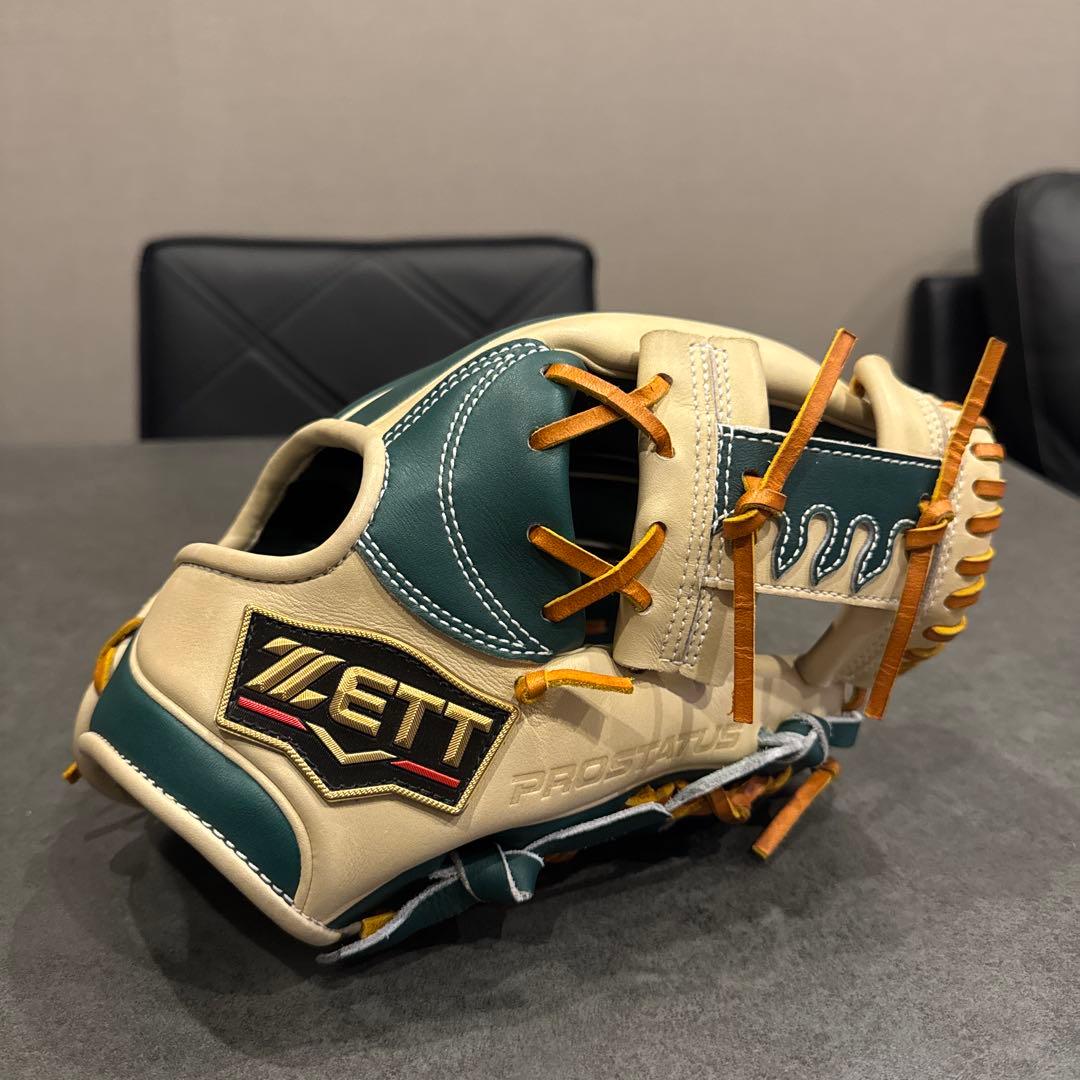 お値下げ！今宮モデル　ZETT 軟式グローブ プロモデル 緑/ベージュ
